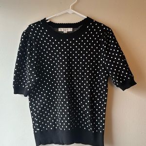 NWT polka dot puff short sleeve sweater